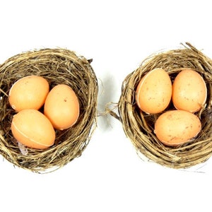 2 Small Birds Nests With Eggs Fake Artificial Bird's Nest Bird Nest Scrapbooking Embellishments Wreaths Craft Supplies Fake Bird Nest