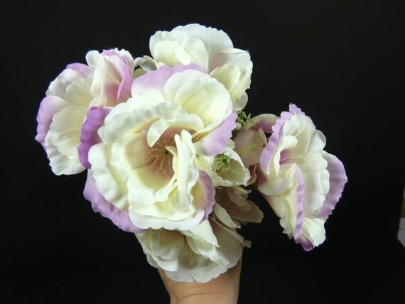 1 Weiß Rosa Lisianthus Blumenstrauß Künstliche Fake Rosen Bastelkunst Verzierung Hochzeit BlumenStrauß Blumenkranz Blumengesteck Blumenkrone