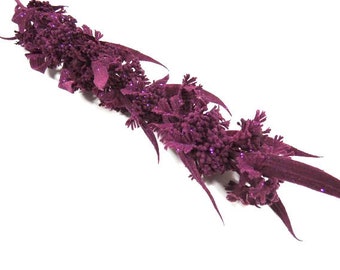 1 Purple Velvet Coriander Stem Spray Branch Artificial Fake Plastic Bouquet Wreath Hat Embellishment Fairy Flower Crown Flower Arrangement