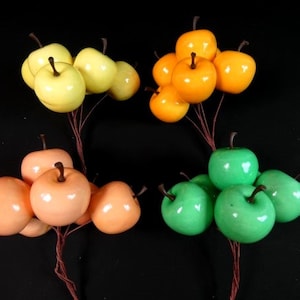 6 Mini Apples Yellow Orange Pink Or Green Fairy Garden Apples Terrarium Fake Apples Fake Fruit Artificial Fruit Artificial Apples