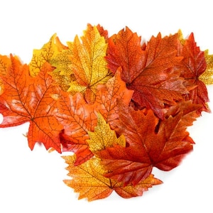 22 große künstliche Ahornblätter glänzende Herbstblätter künstliche Fee Blumenkrone Hut Verschönerung Blumenarrangement Herzstück.