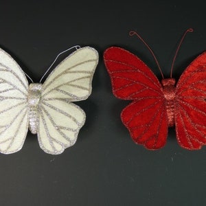 1 Off White Or Red Jumbo Butterfly Fake Butterflies Scrapbooking Embellishments Cake Topper Hairclip Wedding Butterfly Butterfly Butterfly