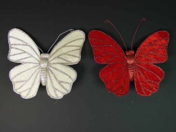1 off White Red Jumbo Butterfly Butterflies |