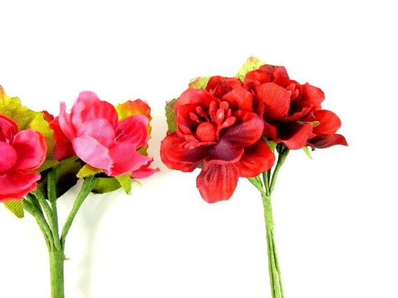 6 ambachtelijke zijdebloemen kunstbloemen nep bloemen - Etsy België