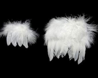 1 Small White Feather Angel Wings OOAK Doll Making Fairy Wings White Craft Wings Angel Wings Doll Wings