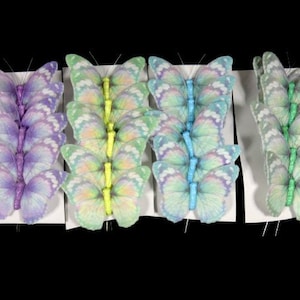 6 Fake Butterflies Artificial Butterfly Hat Embellishment Cake Topper Hairclip Flower Arrangement Terrarium Fairy Flower Crown Nr 3