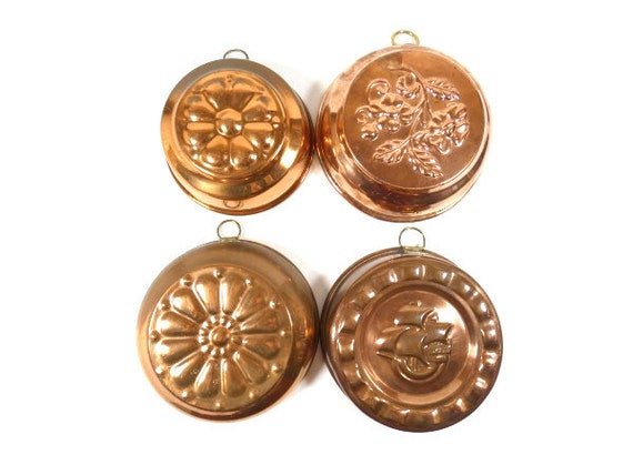 MOLDS限定 asimocrafts 38灯 copper 1 Medium Antique Copper Pudding Mold Flower or Ship Boat Jelly
