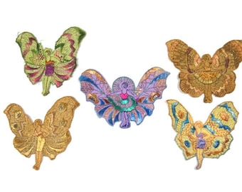 Antique Applique Silk Fairy Patches Embroidery Applique Patches Antique Fairy Patch 1935 Nr 3