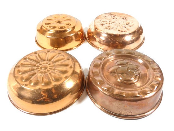 1 Medium Antique Copper Pudding Mold Flower or Ship Boat Jelly