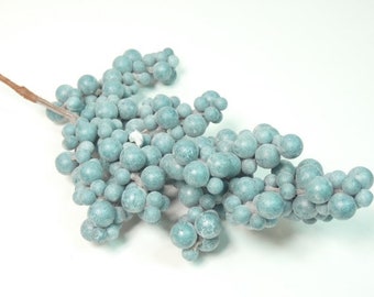 1 Big Bundle Of Blue Gray Frosted Berries Artificial Berries Fake Berry Cluster Scrapbooking Flower Embellishments Craft Flowers