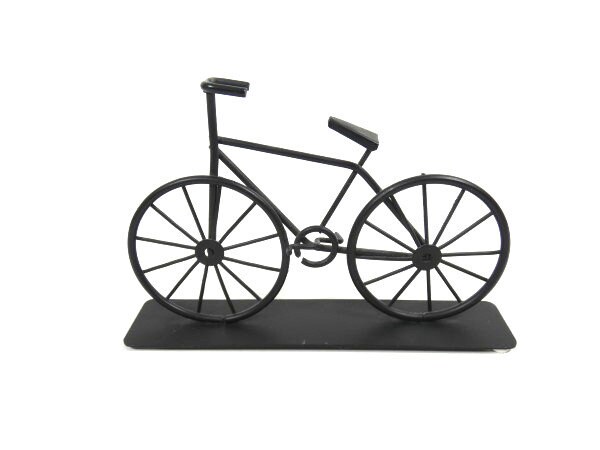 1 mini bici vintage nera in miniatura, mini bici piccola, decorazione per torta, bouquet, ghirlanda, accessori per bambole