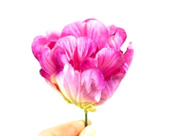 1 Small Pink Purple Peony Rose Silk Flowers 1 Jumbo Pink Peony Flower Artificial Fake Flower Scrapbook Flower Embellishments Craft Flower