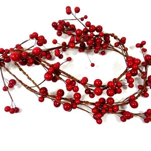 1 Big 59 inch (150cm) Red Berry Garland Artificial Fake Berries Centerpiece Bouquet Wreath Fairy Flower Crown Hat Embellishment