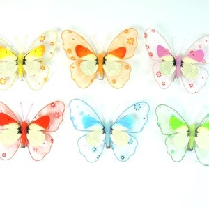 2 Big Butterflies Yellow Orange Pink Red Blue Or Green Butterflies Fake Butterflies Artificial Butterflies Feather Butterflies