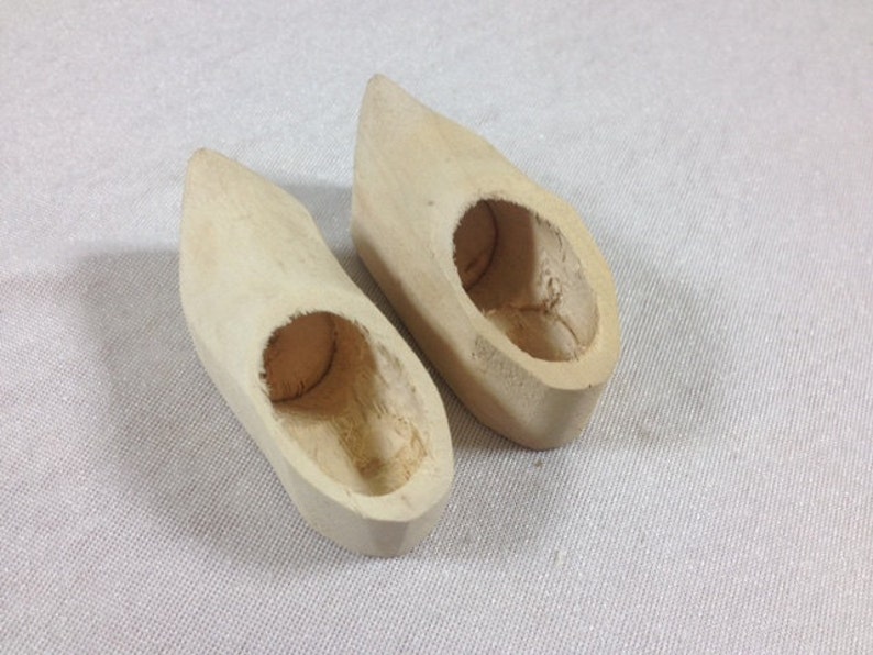 Small Wooden Shoes Rustic Gnome Shoes Wooden Gnome Shoes Fairy Shoes Fairy Garden Shoes 2.75x1.25 inches