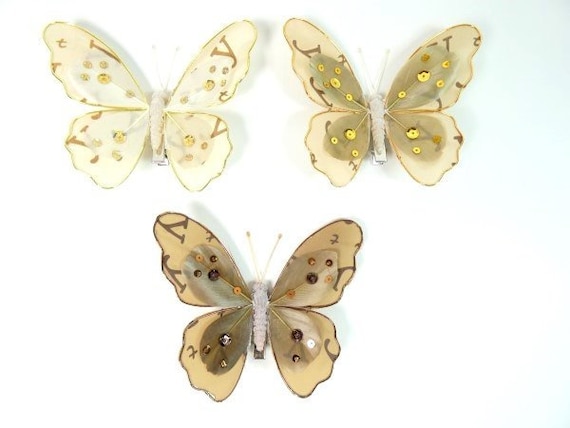 Beige or Brown Butterfly Fake Butterfly Artificial Butterfly