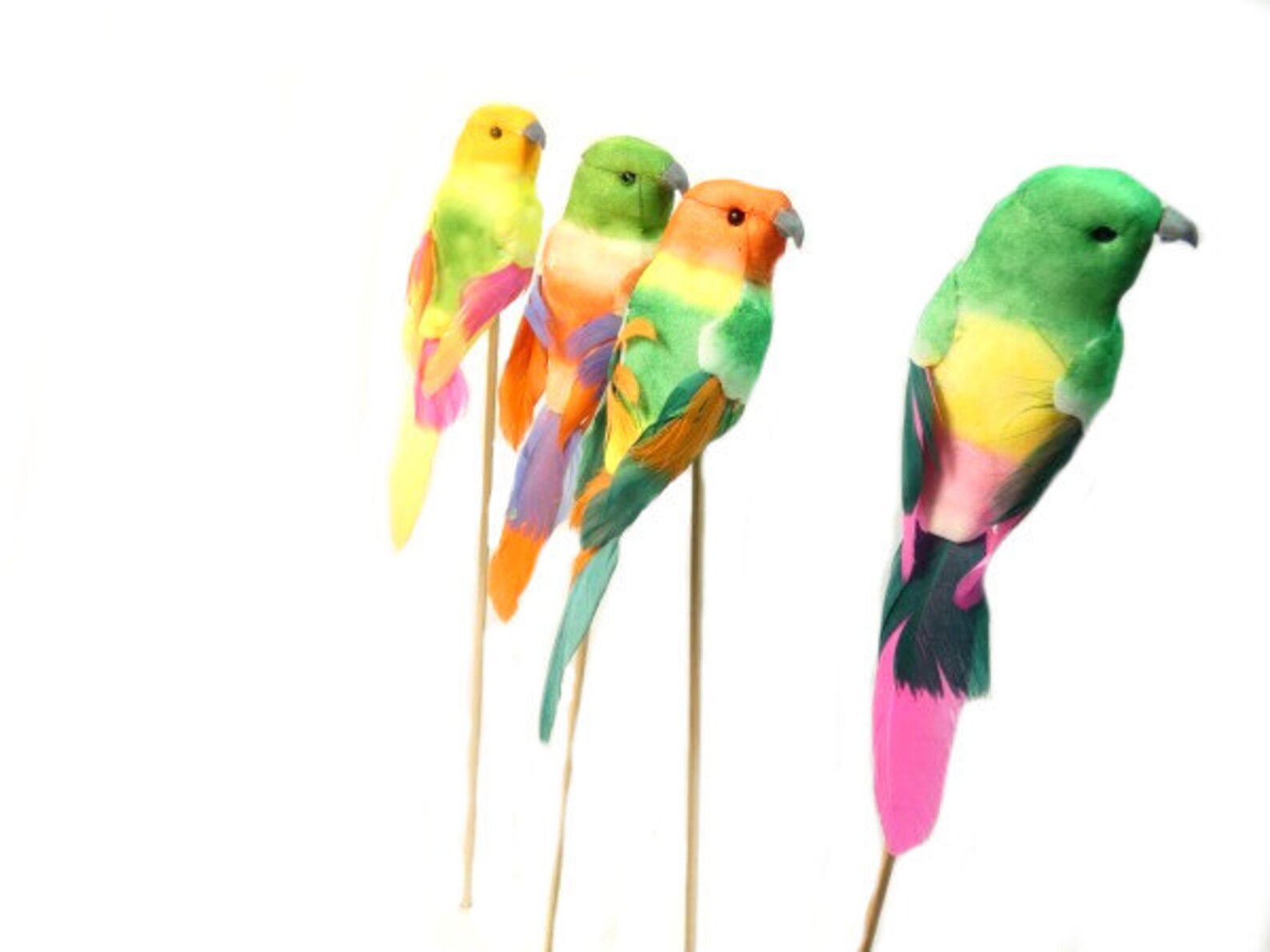 1 Fake Parakeet Artificial Bird Rainbow Parakeet Bouquet Etsy