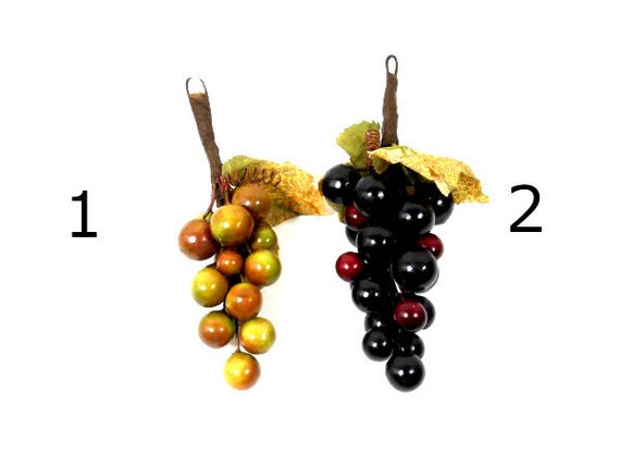 3 Color Choices Fake Grape Concord Red Green Artificial 11" Bunch of Grapes 