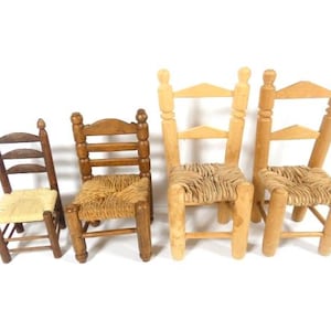 1 Vintage Wooden Doll Chair Miniature Chair Fairy Mini Garden Doll House Chair Furniture Doll Supplies Nr 2