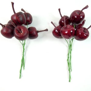 12 rote Kirschen Künstliche Kirschen Scrapbooking Blumen Verzierungen Handwerk Blumen Handwerk Kirschen Set Kirschen