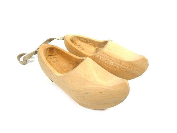 Vintage Rustic Wooden Gnome Shoes Wooden Doll Shoes Wooden Shoes