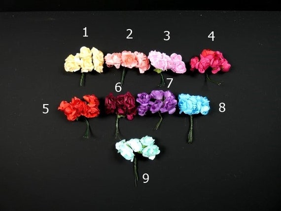 12 rose di carta piccoli fiori fiori artificiali fiori finti fiori  decorativi mestiere fiori di carta -  Italia