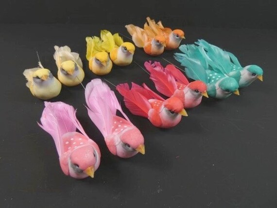 2 Oiseaux Jaune Orange Rouge Rose Ou Bleuvert Bricolage Oiseau Cake Topper Oiseaux Décoratifs Scrapbooking Craft Supplies Fournitures De Mariage