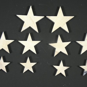 10 estrelas de madeira cortadas a laser, enfeites de álbum de recortes, suprimentos artesanais, suprimentos de casamento, jardim de fadas, artesanato de natal