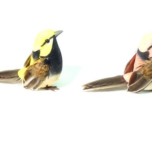 2 Yellow Black Or Pink Black Fake Birds Artificial Birds Cake Topper Embellishments Craft Birds Feather Birds Mushrooms Birds Wreath
