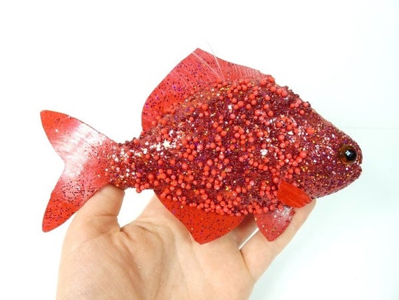 Red Fish Fake Fish Artificial Fish Scrapbooking Embellisments Craft Fish  Mermaid Crown Cake Topper Wreath -  Canada