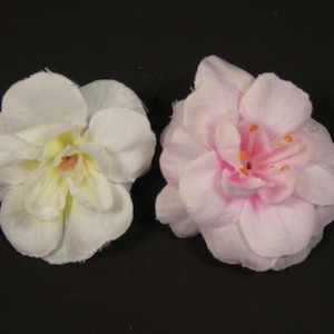 Silk Flowers Set Of 5 Delphinium Flowers Pink Or White Artificial Flowers Scrapbooking Flower Embellishments Craft Flowers
