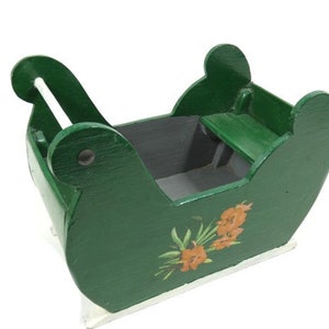 1 Rare Vintage Wooden Doll Sled Miniature Sled Fairy Mini Garden Doll House Sled Furniture Doll Supplies