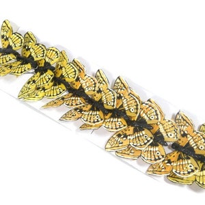 12 Yellow Orange Feather Butterflies Artificial Fake Butterfly Hat Embellishment Cake Topper Hairclip Fairy Flower Crown Nr 021