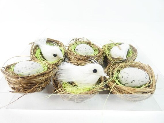 Vogel Nisten Vogelnest Mit Ei Vogel Auf Nest Set Von 6 15 Etsy