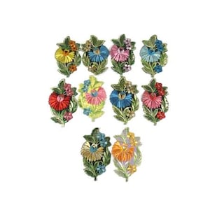 1 antieke zijde roze madeliefje bloem appliqués patches borduur appliqué patches antieke bloem patch 1935 nr. 2