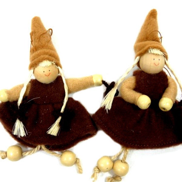 2 Fées en feutre Gnome Figurines Mini Fées Mini Elfes Artisanat Embellissement Couronne Arrangement Floral