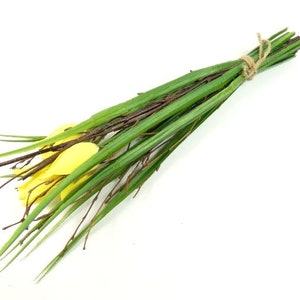 Yellow Tulip Bouquet 3 Yellow Tulips Craft Tulips Decorative Tulip Bundle Scrapbooking Craft Embellishment Wedding Flowers