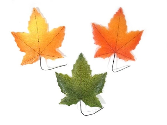 5 Yellow Orange or Green Maple Oak Leaves Autumn Leaves Fall Leafs