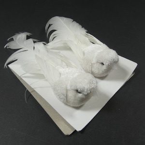 2 White Birds Artificial Fake Wedding Bird Craft Bird Artificial Birds Wedding Cake Fake Bird Feather Bird