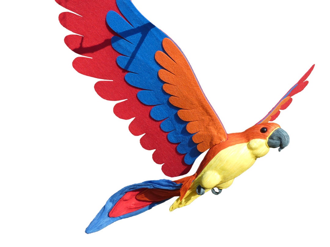 Jumbo e più piccolo rosso blu giallo pappagallo pirata costume cake topper  uccello decorativo pappagallo finto pappagallo artificiale -  Italia
