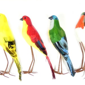 1 Big Bird Yellow Red Green Or Gray Bird Feather Birds Mushroom Birds Craft Birds Fake Birds Hat Embellishments Cake Topper