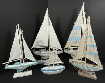 1 barco blanco azul, barco grande, barco de vela, adorno para pastel, tema de boda de sirena, tema de fiesta en el océano, adornos para pastel náuticos Nr 4