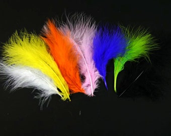 25 Marabou Plumage Feathers 4.75-6.75 Inches Turkey Feathers Beautiful Feathers Unique Feathers Wedding Feathers Hat Embellishment