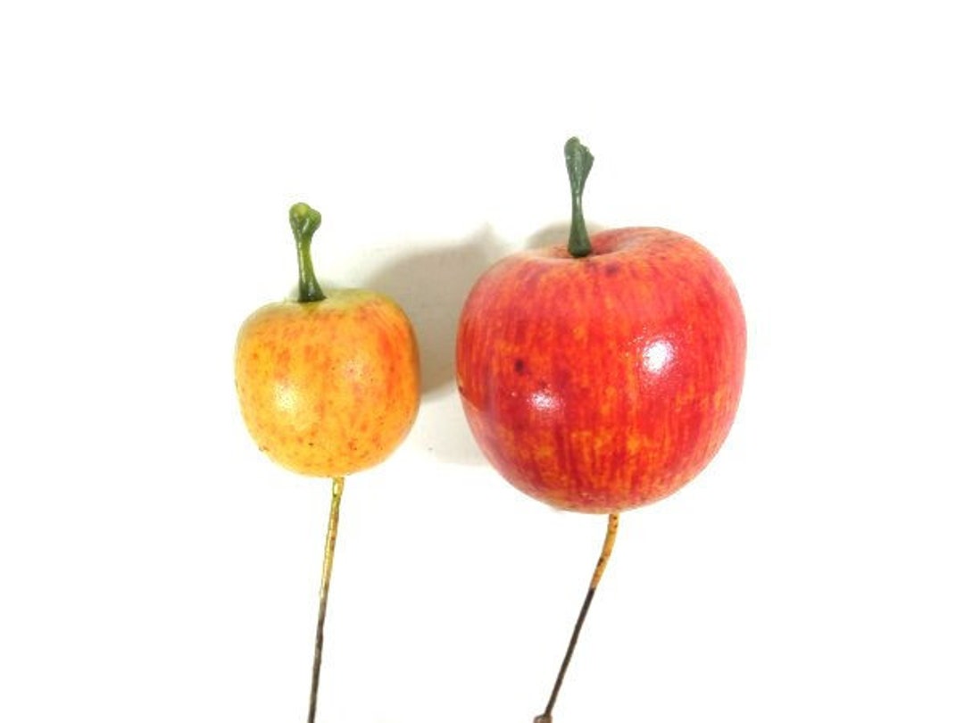 Fake Apple Object 6 Small or 3 Bigger Fake Apples Artificial Fairy Garden Apples ...