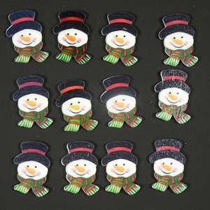 12 decorações de boneco de neve de madeira enfeite de natal cartão de scrapbook fazendo enfeite de artesanato de natal