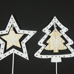 2 Sterren of Kerstboom Cake Toppers Bouquet Kranshoenkrans verfraaiing kerstversiering decoratie Craft Supplies Bloemstuk