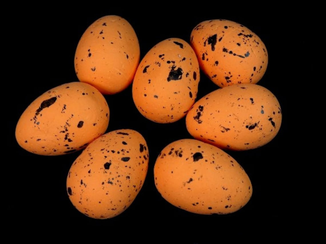 20 Speckled Eggs Yellow Or Orange Bird Eggs Foam Eggs Speckles Etsy