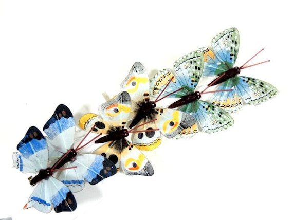 12 Schmetterlinge Feder Schmetterlinge knstliche Schmetterling Verzierung  Cake Topper Blumenstrau Kranz Fee Nr034 - Etsy sterreich