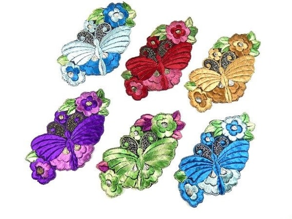 Butterfly Iron on Sew on Patches Iron on Sew on Full Embroidered