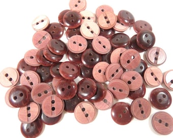 10 Vintage Dark Pink Buttons 13mm 1.3cm Craft Buttons